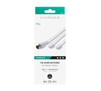 VIVANCO VVANDIPOLEVHF Adaptador Coaxial F-Dipolo 75 Ohm Blanco