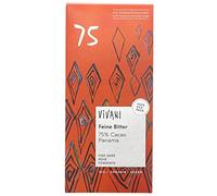 Vivani Organic Chocolate Oscuro 75% del chocolate 80g | Sin lactosa | vegano (Pack de 6)