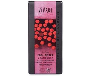 Vivani Organic Superior Arándano Oscuro 70% Cacao Ecuador Caribe 100g (Paquete de 10)
