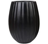 VIVANNO Blumentopf Fiberglas BALAO ARC - Schwarz 39x50 cm