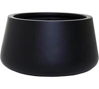 VIVANNO Maceta Fibra de Vidrio Gordo, 21 x 32 cm, Resistente a Las heladas - Maceta Redonda y achatada, Negro Mate, Grande, para Exterior e Interior