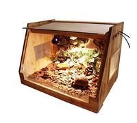 Vivarium Caja de abeto Lagarto Tortuga Serpiente Jaula Hábitat Vista del tanque Caja de transporte de alimentación Caja de tienda de mascotas para el hogar Casa para mascotas para perros y gatos (marr
