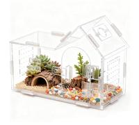 Vivariums Kit, Arboreal Invertebrate Display Cage, Secure Magnetic Door Access, Easy Cleaning Function, Starter Set, Snake Tarantulas Snails Crickets, Small Enclosure Lizards