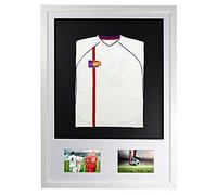 Vivarti DIY bebé 3D montado + doble apertura camiseta deportiva marco de pantalla 50 x 70 cm - marco blanco, montaje blanco, tarjeta de respaldo negro