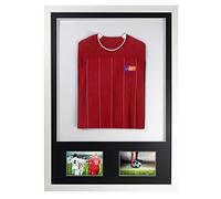 Vivarti DIY bebé 3D montado + doble apertura camiseta deportiva marco de pantalla 50 x 70 cm - marco blanco, montaje negro, tarjeta de respaldo blanco