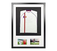 Vivarti DIY bebé 3D montado + Doble Apertura Camiseta Deportiva Marco de Pantalla 50x 70cm - Marco Negro, Montaje Blanco, Tarjeta de Respaldo Negro