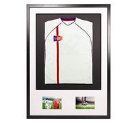 Vivarti DIY Junior 3D montado + Doble Apertura Camiseta Deportiva Marco de Pantalla A1 59.4 x 84cm - Marco Negro, Montaje Blanco, Tarjeta de Respaldo Negro