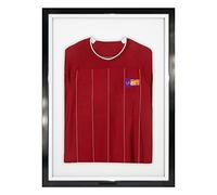 Vivarti DIY Junior - Marco de exhibición para camisa deportiva (50 x 70 cm), color negro brillante, marco interior blanco, tarjeta de respaldo blanca