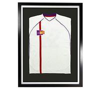 Vivarti DIY Junior Standard Sports Shirt Display Frame 50x 70cm - Marco Negro, Marco Interior Blanco, Tarjeta de Respaldo Negro