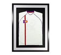 Vivarti DIY montado Marco de Exhibición para Camiseta de Futbol Deportiva 60 x 80cm - Marco Negro, Soporte Blanco, Tarjeta de Respaldo Negra