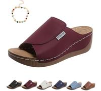 VivaStep - Sandalias Viva Step para mujer, ergonómicas y antideslizantes, ortopédicas, con puntera abierta, para aliviar el dolor, Red, 39 EU