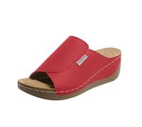 VivaStep - Zapatillas ortopédicas para mujer, ergonómicas, antideslizantes, con puntera abierta, para tiempo libre en verano, rojo, 36 EU