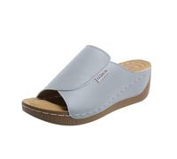 VivaStep - Zapatillas ortopédicas para mujer, ergonómicas, antideslizantes, puntera abierta, para actividades de ocio en verano, Gris claro., 41 EU