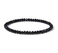 VIVAZYTGH Pulsera de Cuentas de Piedra facetada de Colores, jades Naturales, cuarzos, aguamarinas, Gemas, Brazalete elástico, joyería Minimalista, Regalo for Mujeres y Hombres.(23cm_11.Black Spinel)