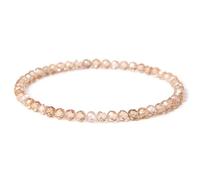 VIVAZYTGH Pulsera de Cuentas de Piedra facetada de Colores, jades Naturales, cuarzos, aguamarinas, Gemas, Brazalete elástico, joyería Minimalista, Regalo for Mujeres y Hombres.(19cm_23.Zircon)