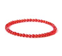 VIVAZYTGH Pulsera de Cuentas de Piedra facetada de Colores, jades Naturales, cuarzos, aguamarinas, Gemas, Brazalete elástico, joyería Minimalista, Regalo for Mujeres y Hombres.(21cm_22.Red Crystal)