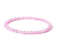 VIVAZYTGH Pulsera de Cuentas de Piedra facetada de Colores, jades Naturales, cuarzos, aguamarinas, Gemas, Brazalete elástico, joyería Minimalista, Regalo for Mujeres y Hombres.(21cm_18.Zircon)