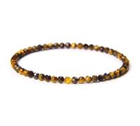 VIVAZYTGH Pulsera de Cuentas de Piedra facetada de Colores, jades Naturales, cuarzos, aguamarinas, Gemas, Brazalete elástico, joyería Minimalista, Regalo for Mujeres y Hombres.(21cm_20.Tiger Eye)