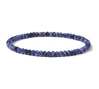 VIVAZYTGH Pulsera de Cuentas de Piedra facetada de Colores, jades Naturales, cuarzos, aguamarinas, Gemas, Brazalete elástico, joyería Minimalista, Regalo for Mujeres y Hombres.(17cm_4.Granite)