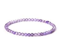 VIVAZYTGH Pulsera de Cuentas de Piedra facetada de Colores, jades Naturales, cuarzos, aguamarinas, Gemas, Brazalete elástico, joyería Minimalista, Regalo for Mujeres y Hombres.(17cm_17.Zircon)