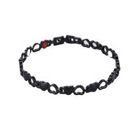 VIVAZYTGH Pulsera magnética Adelgazante Saludable, joyería de Moda for Mujer y Hombre, Pulsera for Bajar de Peso, Pulsera de Cadena de Acero con Forma de corazón.(4 Black)
