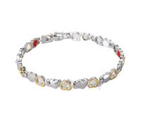 VIVAZYTGH Pulsera magnética Adelgazante Saludable, joyería de Moda for Mujer y Hombre, Pulsera for Bajar de Peso, Pulsera de Cadena de Acero con Forma de corazón.(5 Silver Gold)