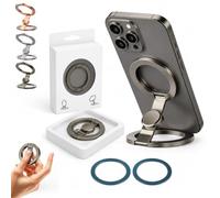 VIVBCLI Soporte magnético para teléfono Fidget Spinner, soporte magnético doble 2 en 1 de 360° (gris)