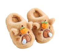 VIVBCLI Zapatillas Capybara para Niños, Zapatos de Peluche de Animal Lindo, Suaves y Divertidos Otoño Invierno (Marrón, M, Adolescente, 38, Números (rango), Sistema tallas calzado EU, 39, mediano)