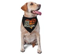 Vive, Ama El Baloncesto Bufanda Triangular para Perros Duradero Bandanas para Perro Lavable Babero Triangulares para Bodas Accesorio Vacaciones