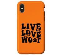 Vive, ama, guau, divertido diseño tipográfico Carcasa para iPhone X/XS