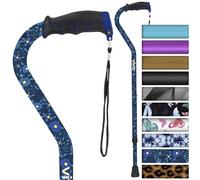 Vive Bastón para caminar, para hombres y mujeres, portátil, ajustable, ligero y resistente, ayuda para la movilidad para artritis, ancianos, personas mayores y discapacitados (azul floral)