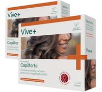 Vive+ Capilforte - Suplemento Anticaída Capilar con Annurca, Ashwagandha, Cúrcuma, Aminoácidos, Vitaminas y Minerales - Fortalece Cabello, Uñas y Piel (Pack de 2-28 Viales)