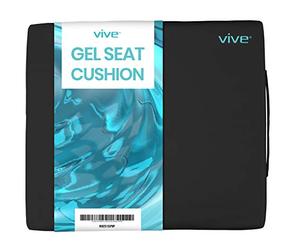 Vive Cojín para silla de ruedas - Almohadilla de gel para coxis, soporte ortopédico de espalda, ciática y coxis, alivio del dolor - Funda impermeable + 4 capas de espuma de apoyo y comodidad - para