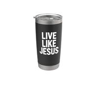 Vive Como Jesús Fe Cristiana Creyente Devoto Vaso térmico de acero inoxidable de doble pared