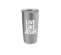 Vive Como Jesús Fe Cristiana Creyente Devoto Vaso térmico de acero inoxidable de doble pared