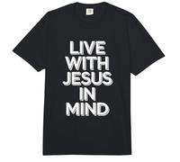 Vive con Jesús en Mente fe Cristiana Creyente devocional Comfort Colors Adult Heavyweight T-Shirt