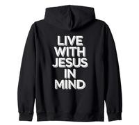 Vive con Jesús en Mente fe Cristiana Creyente devocional Sudadera con Capucha