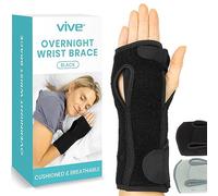 Vive Férula nocturna para muñeca - Izquierda y derecha - Estabilizador de brazo de compresión para túnel carpiano, hombres, mujeres, niños, sueño, tendinitis, dolor deportivo atlético (negro)