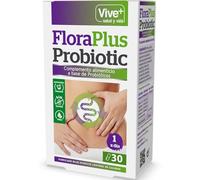 Vive+ Flora Probiotic - Probiótico con 4 Cepas + Fibra Prebiótica (Dextrina Resistente) - Bienestar Intestinal - Apoyo Digestivo y Inmunitario (Pack de 1-30 Cápsulas)