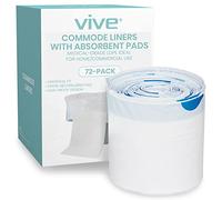 Vive Fundas para inodoro con almohadillas absorbentes, bolsas de repuesto portátiles para silla de noche, bolsas de repuesto desechables Porta para bariátricos estándar para cubos plegables 3 en 1, a prueba de fugas (paquete de 72)