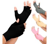Vive Guantes de artritis reumatoide, envoltura de compresión sin dedos para hombres y mujeres, para dolor de manos y osteoartritis, envoltura de mano negra para aliviar los síntomas de las