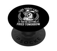 Vive Hoy como si estuvieras Frito mañana Cowboy Rooster PopSockets PopGrip Adhesivo