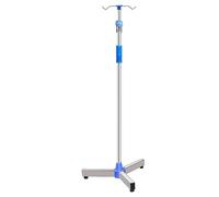 Vive IV Pole con ruedas Soporte for bolsa de líquidos IV con 2 ganchos y altura ajustable for atención domiciliaria, hospitales Postes IV