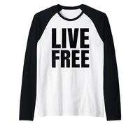 Vive la Libertad Libre, Cristiana, conservadora, Blanca y Negra Camiseta Manga Raglan