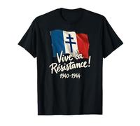 Vive la Résistance! Francia Libre 1940-1944 Letras Blancas Camiseta
