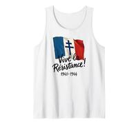 Vive la Résistance! Francia Libre 1940-1944 Letras Negras Camiseta sin Mangas