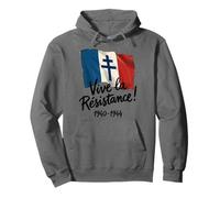Vive la Résistance! Francia Libre 1940-1944 Letras Negras Sudadera con Capucha