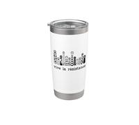 Vive La Resistance Protest Sign,Resist Cat Paw Womens Rights Vaso térmico de acero inoxidable de doble pared