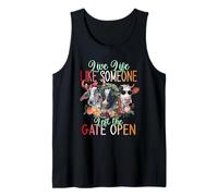 Vive la vida como alguien dejó la puerta abierta vaca novilla Camiseta sin Mangas