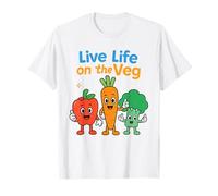 Vive la Vida en la verdura, Lindo Humor de Dibujos Animados de Frutas y Verduras Camiseta